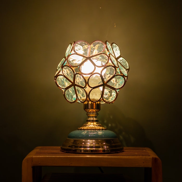 Adley flower lamp aqua glass 29cm