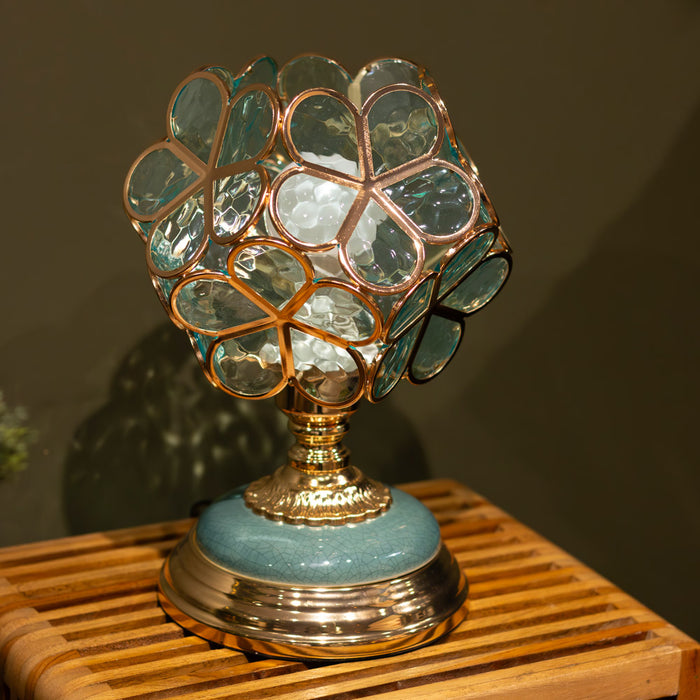 Adley flower lamp aqua glass 29cm