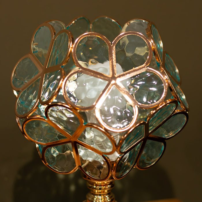 Adley flower lamp aqua glass 29cm