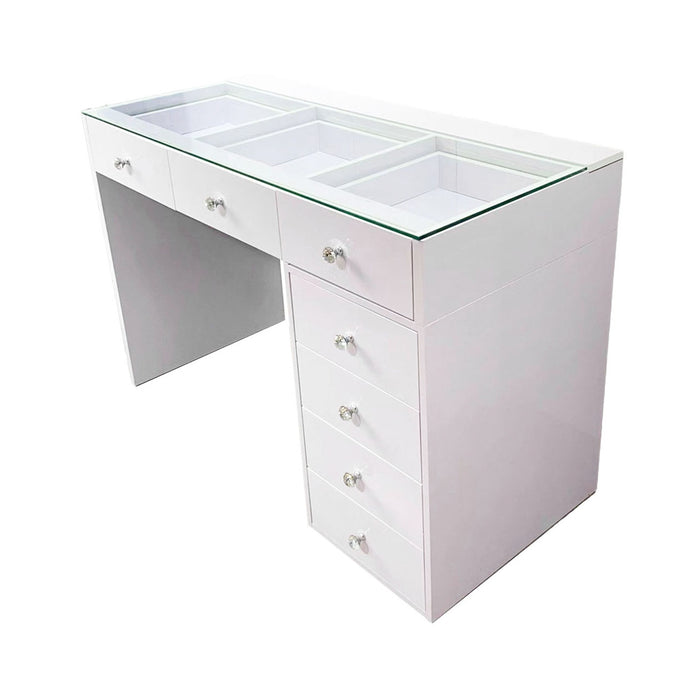 Hollywood dressing table with lightup top drawers 92cm