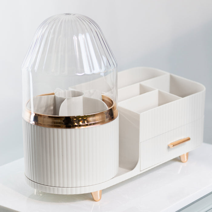 Rotating cosmetics organiser pure white