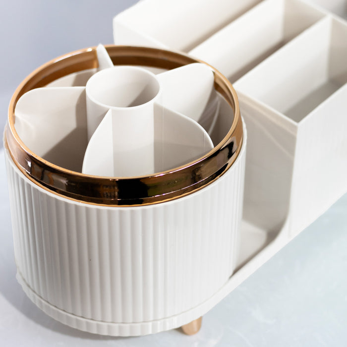 Rotating cosmetics organiser pure white