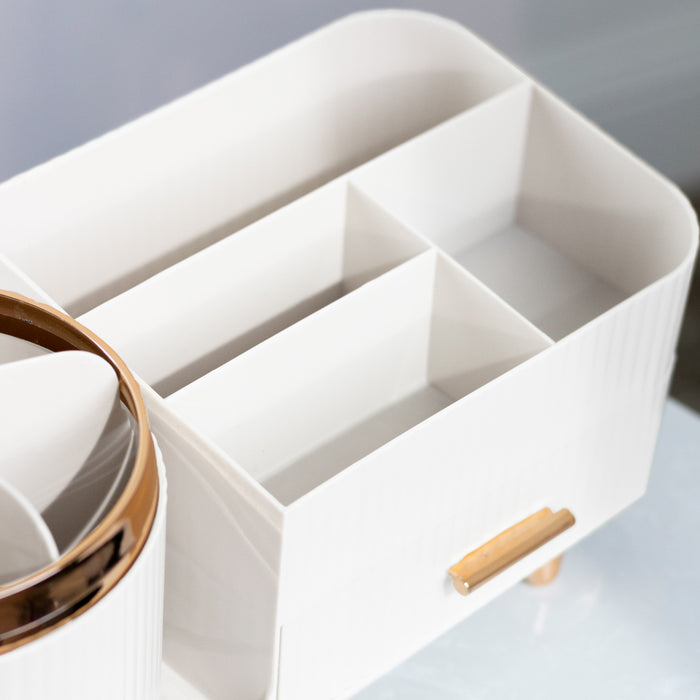 Rotating cosmetics organiser pure white