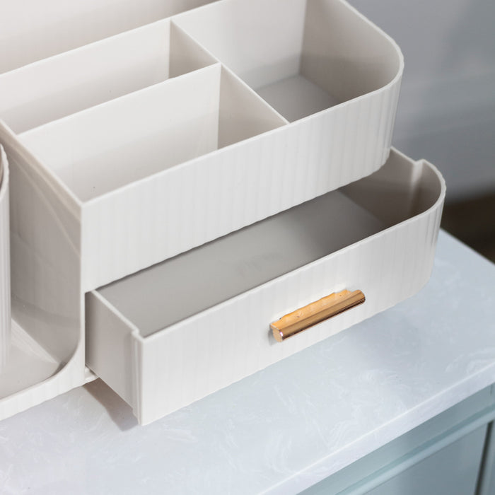 Rotating cosmetics organiser pure white
