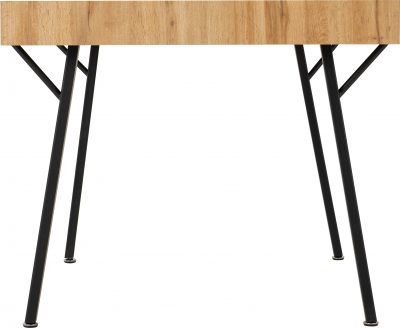 Treviso Dining Set with Avery Chairs Light Oak Effect/Black/Sapphire Blue Velvet