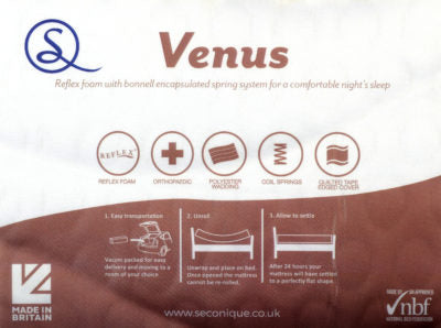 Venus 4'6" Memory Cool Rolled Mattress White