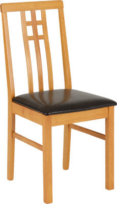 Vienna Chair (Box of 1) Medium Oak/Brown Faux Leather