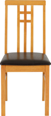 Vienna Chair (Box of 1) Medium Oak/Brown Faux Leather