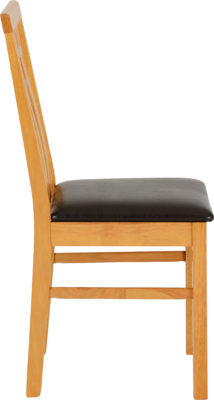 Vienna Chair (Box of 1) Medium Oak/Brown Faux Leather