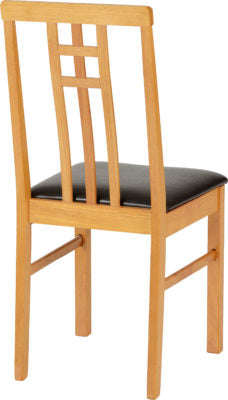 Vienna Chair (Box of 1) Medium Oak/Brown Faux Leather