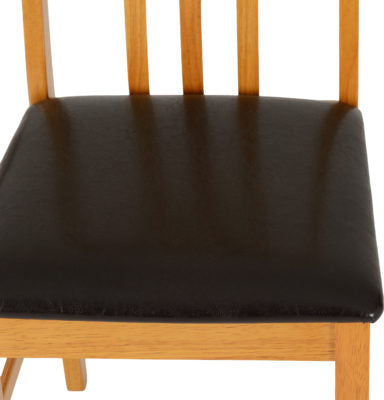 Vienna Chair (Box of 1) Medium Oak/Brown Faux Leather