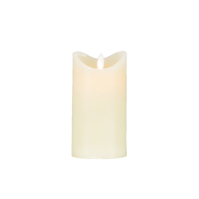 Flicker led candle w/5hr timer ivory 15cm