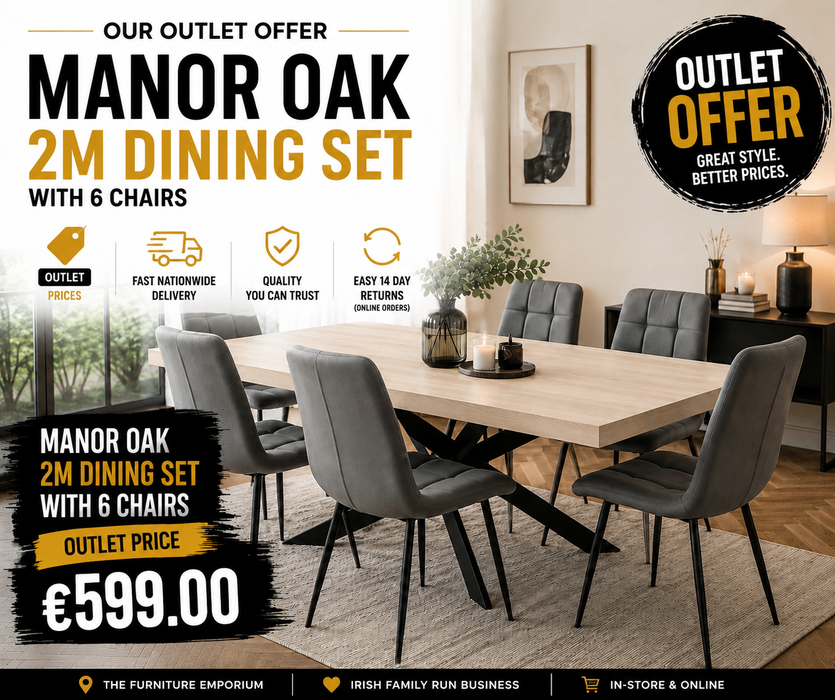 Manor Oak 2m Dining Set