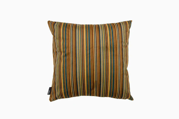 Chenille Print Stripe Teal Cushion