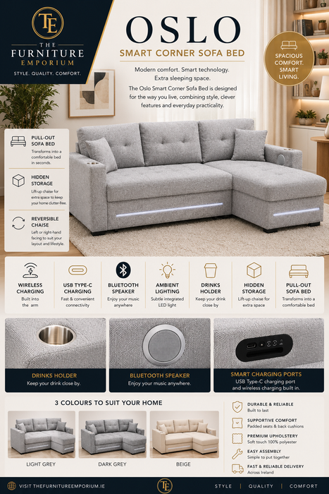 Oslo Smart Corner Sofa Bed