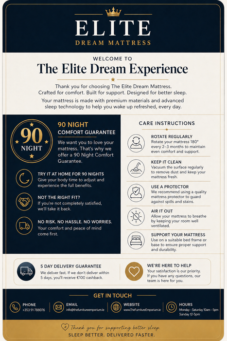 Elite Dream Mattress — Luxury Pocket Spring Support