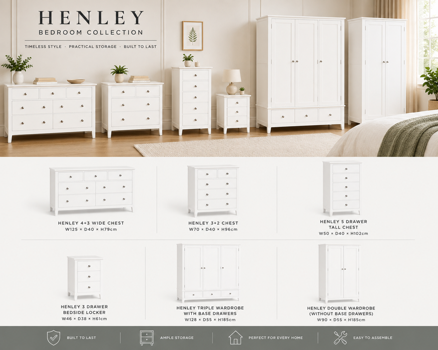 Henley Bedroom Furniture Collection – White & Grey
