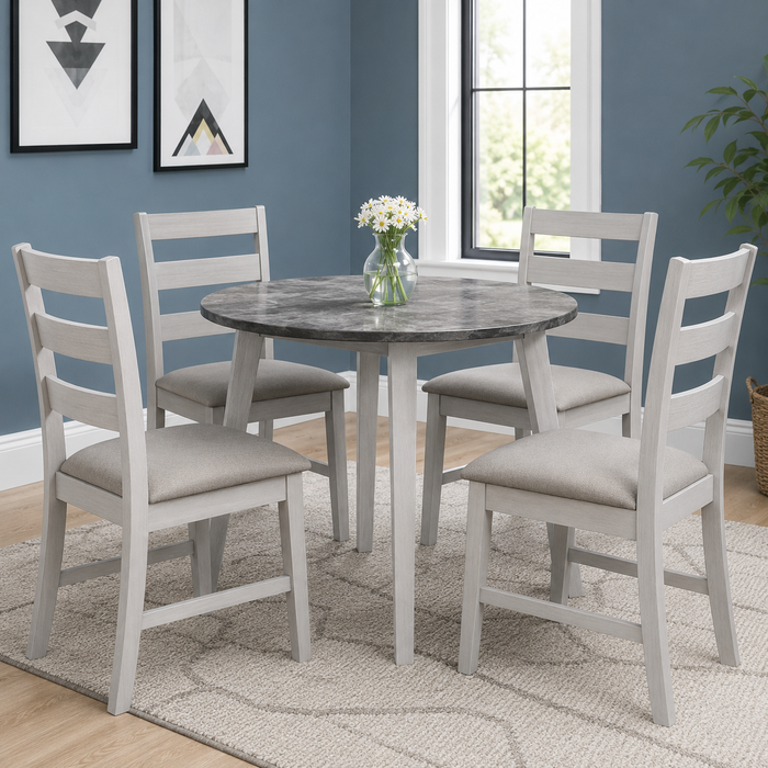 Hampton Grey Marble Effect Dining Set