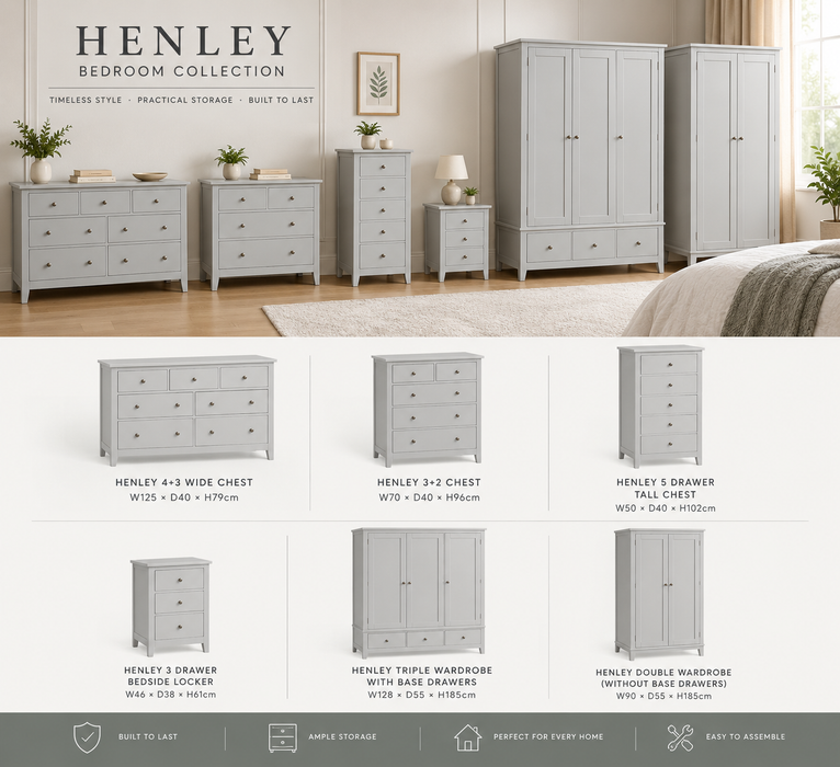 Henley Bedroom Furniture Collection – White & Grey
