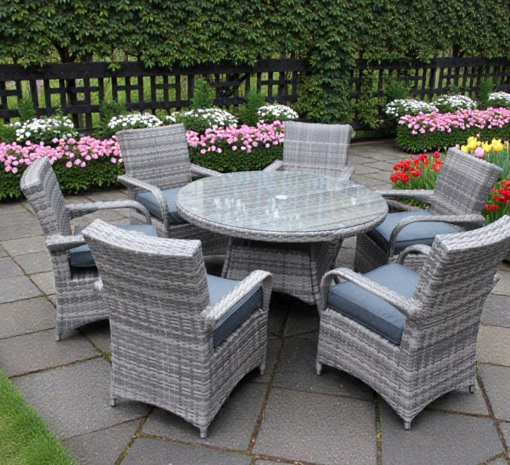 Westport 6 Seater Round Rattan Garden Dining Set