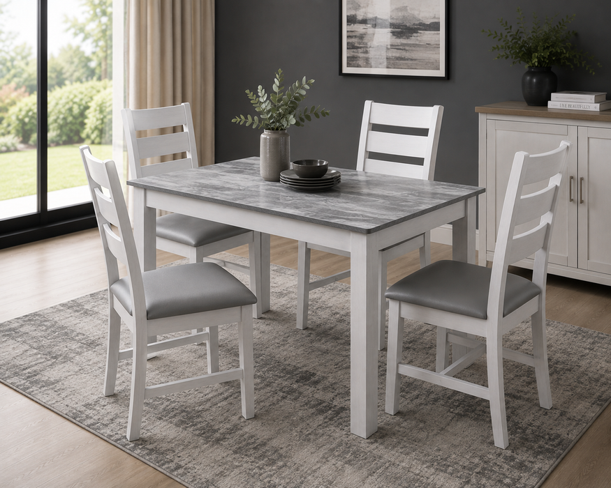 Hampton Grey Marble Effect Dining Set