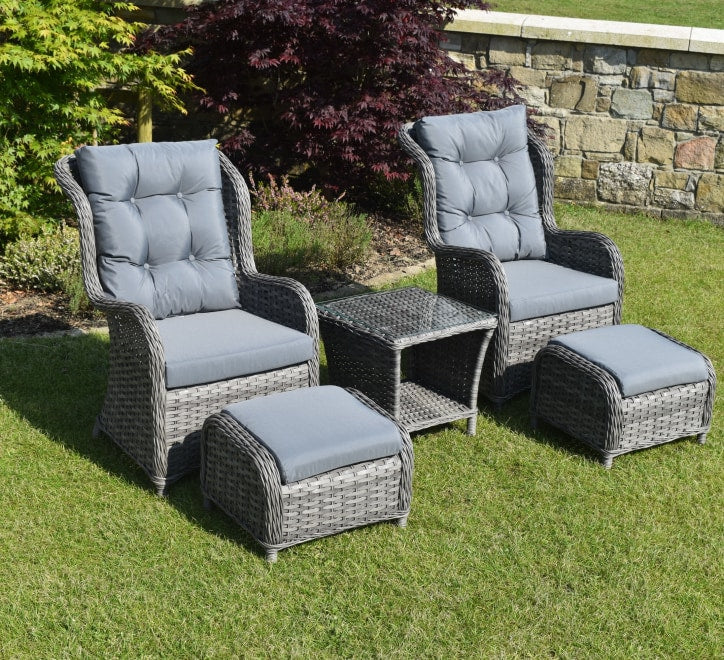 Westport 5 Piece Rattan Companion Set with Footstools