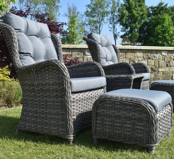 Westport 5 Piece Rattan Companion Set with Footstools