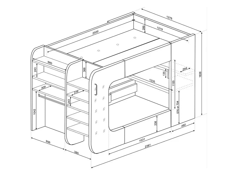 M-Space Small Double Gaming Bed
