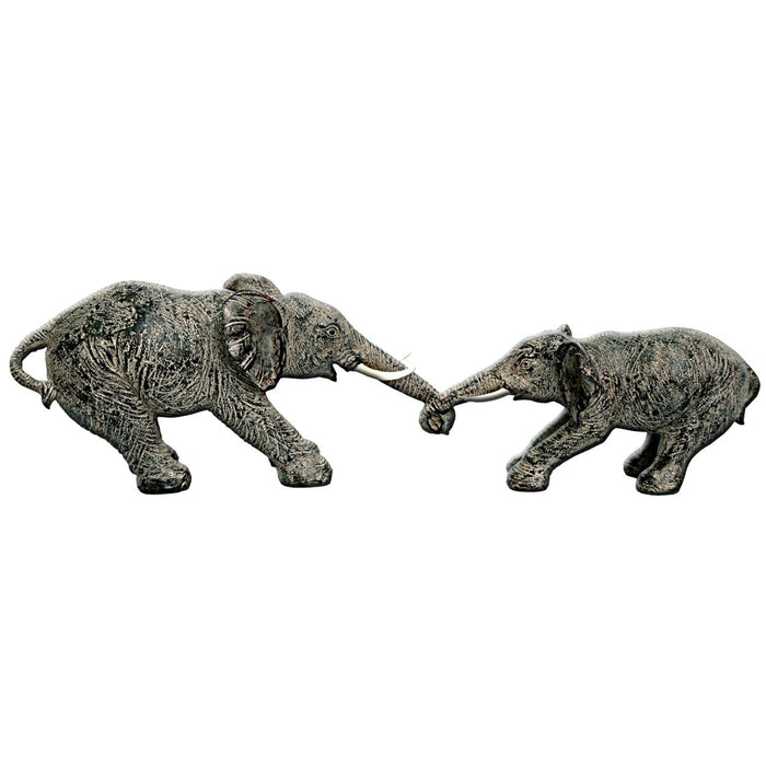 Elephants with Trunks Linked for Tug of War Ornament