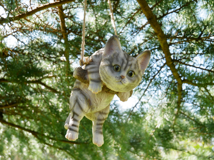 Cat on a Swing Hanging Ornament