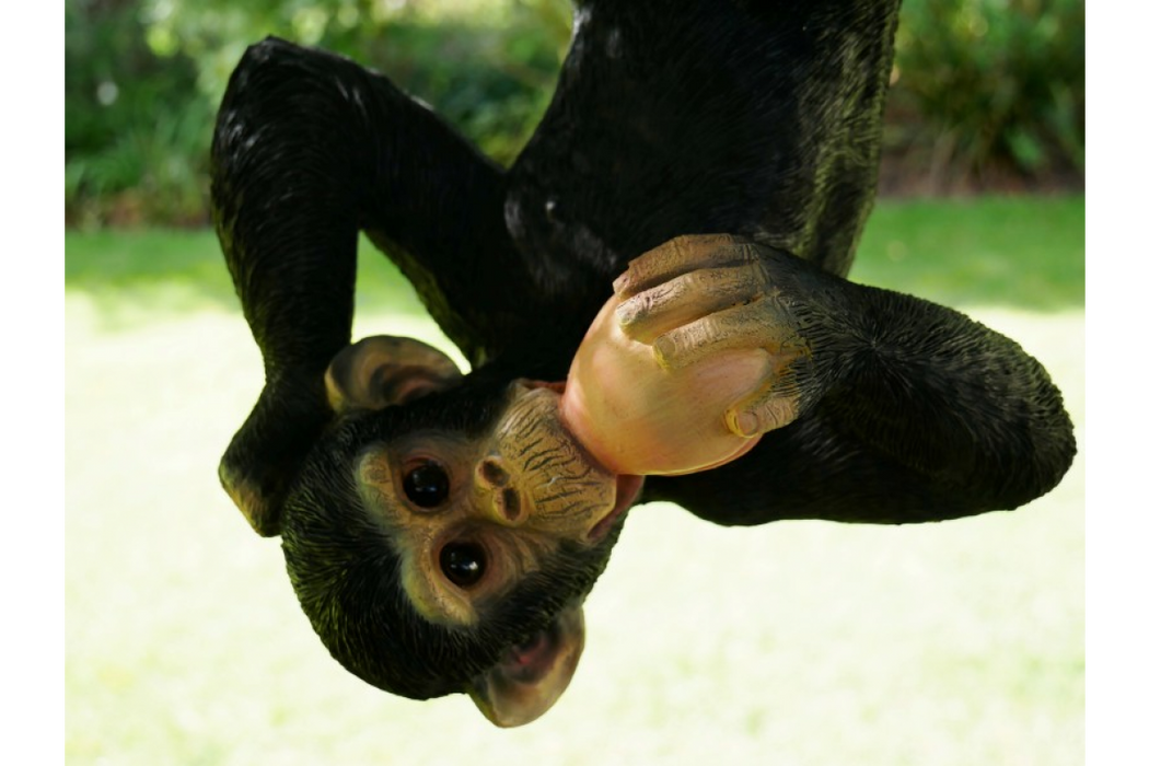 Hanging upside-down monkey ornament