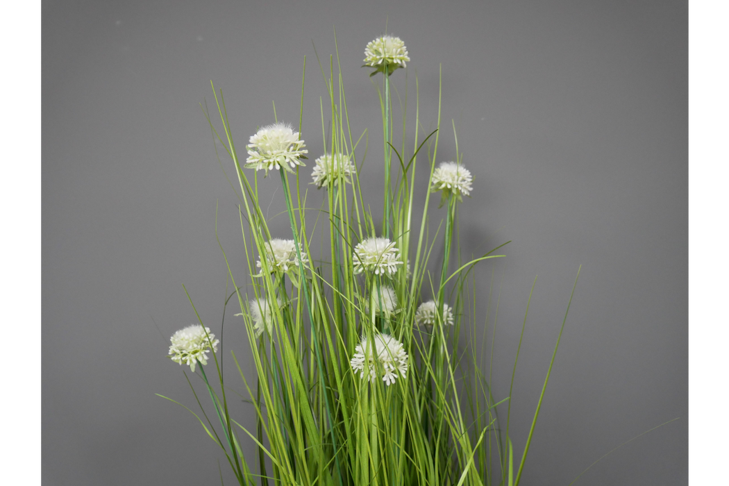 Artificial grass with white Alium