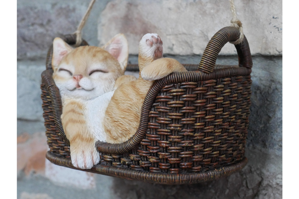 Cat in a Hanging Basket Ornament