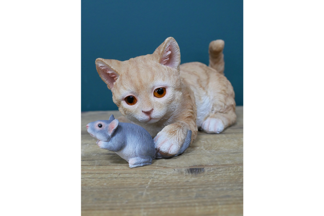 Cat and Mouse Playing Ornament