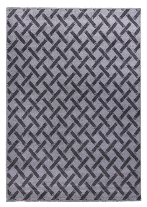 Grey Criss-Cross Rug - Ambience