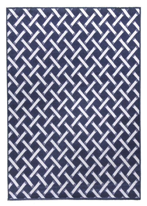 Ambience Criss-Cross Rug - Navy/Cream