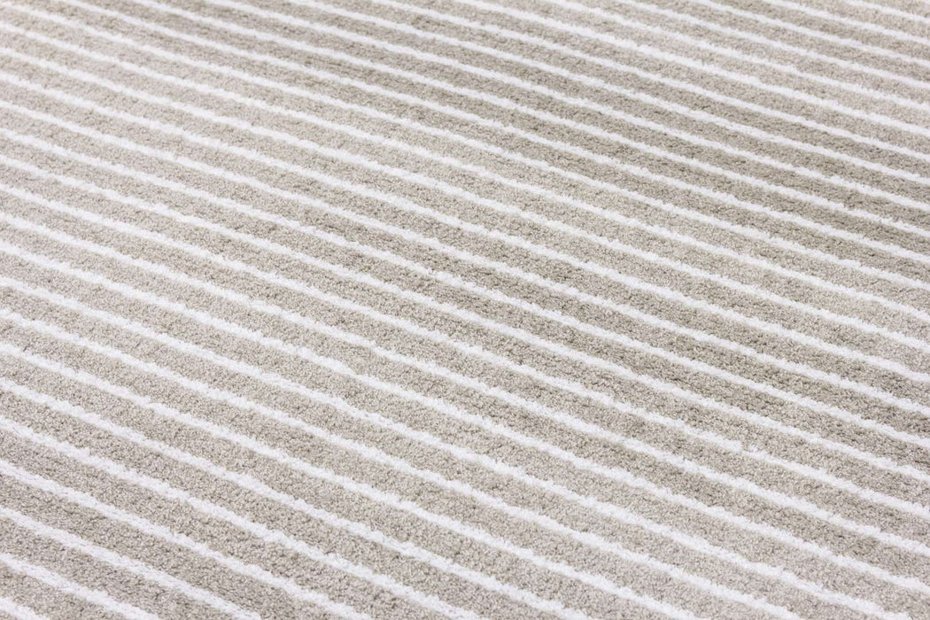 Beige & Cream Striped Rug - Ambience