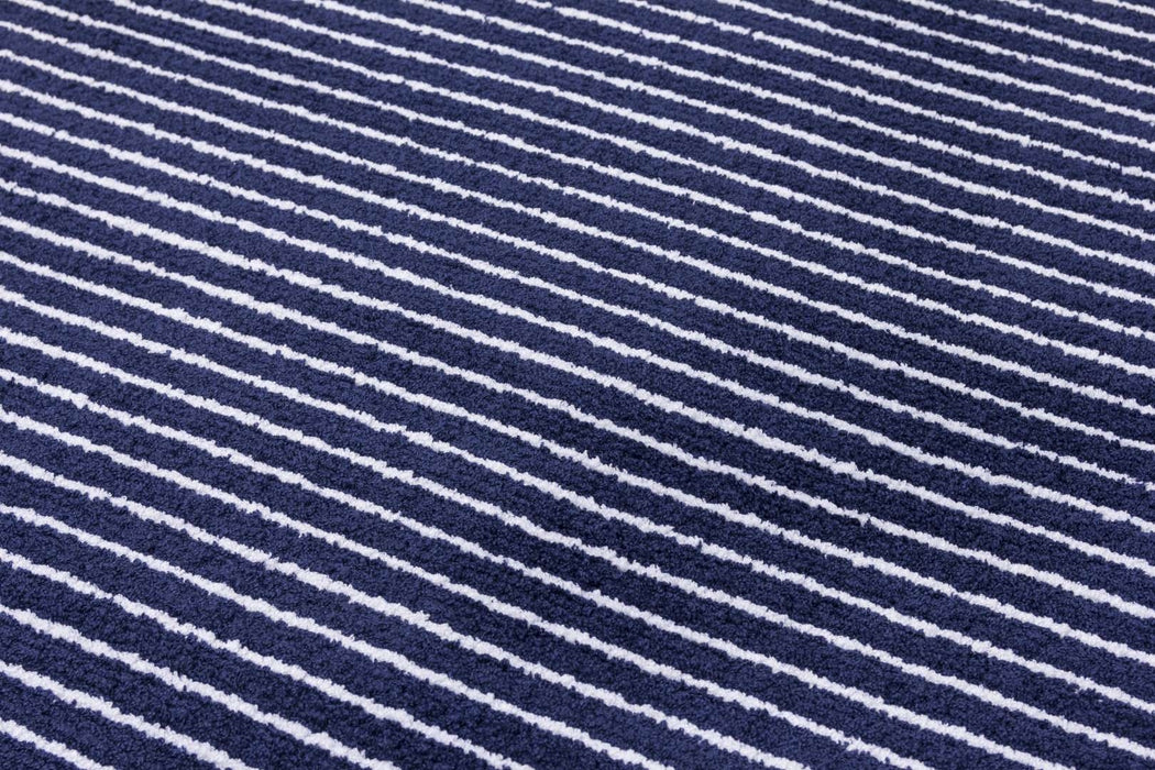 Navy & Cream Striped Rug - Ambience