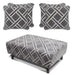 Cubana - Footstool & 4 Cushion Set - Grey
