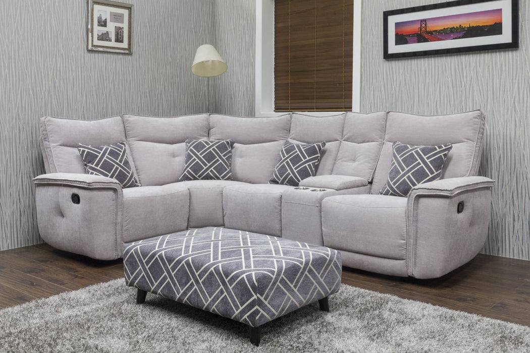 Cubana - Footstool & 4 Cushion Set - Grey