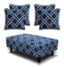 Cubana - Footstool & 4 Cushion Set - Navy