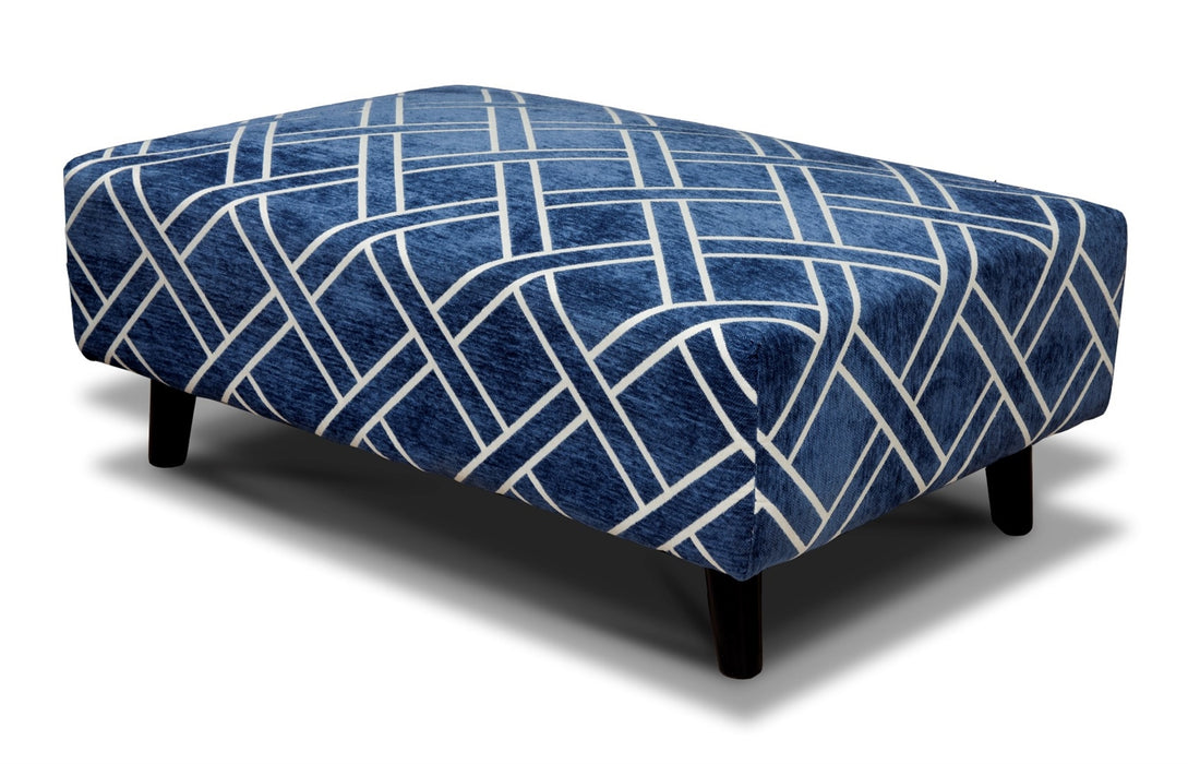 Cubana - Footstool & 4 Cushion Set - Navy