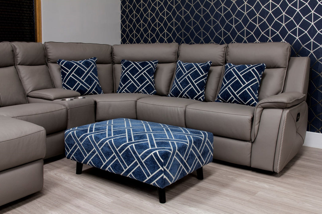 Cubana - Footstool & 4 Cushion Set - Navy