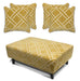 Cubana - Footstool & 4 Cushion Set - Ochre