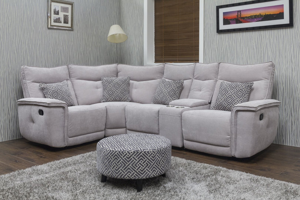 Flair - Footstool & 4 Cushion Set - Grey