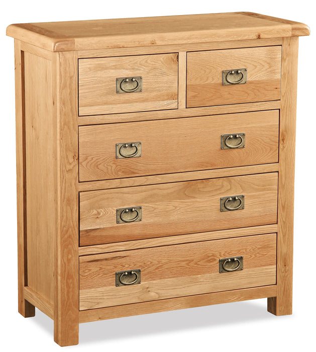 Salisbury Solid Oak Chest Of Drawers 3 Over 2