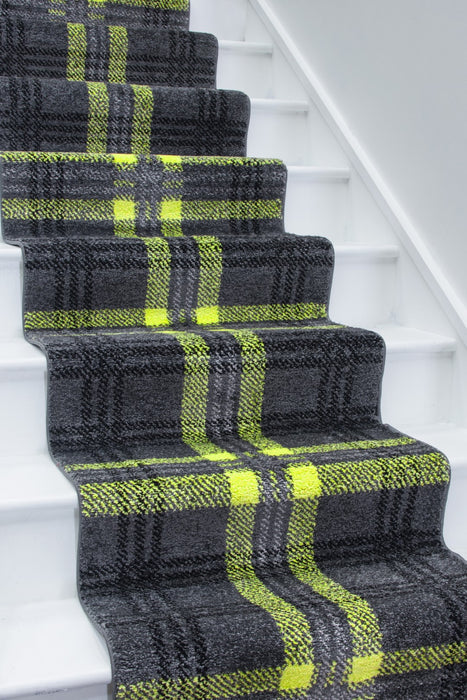 Glendale Cut-to-Measure Hall / Stair Runner - Grey / Green