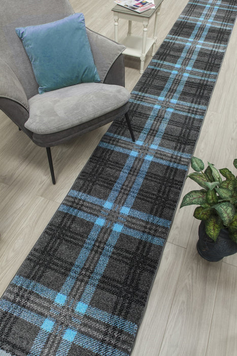 Glendale Cut-to-Measure Hall / Stair Runner - Grey / Teal