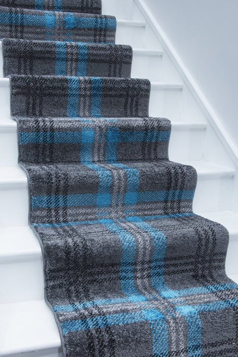 Glendale Cut-to-Measure Hall / Stair Runner - Grey / Teal