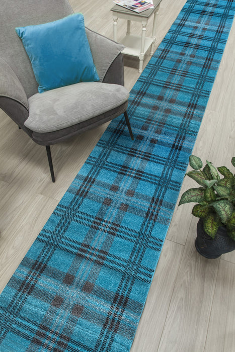 Glendale Cut-to-Measure Hall / Stair Runner - Teal / Grey